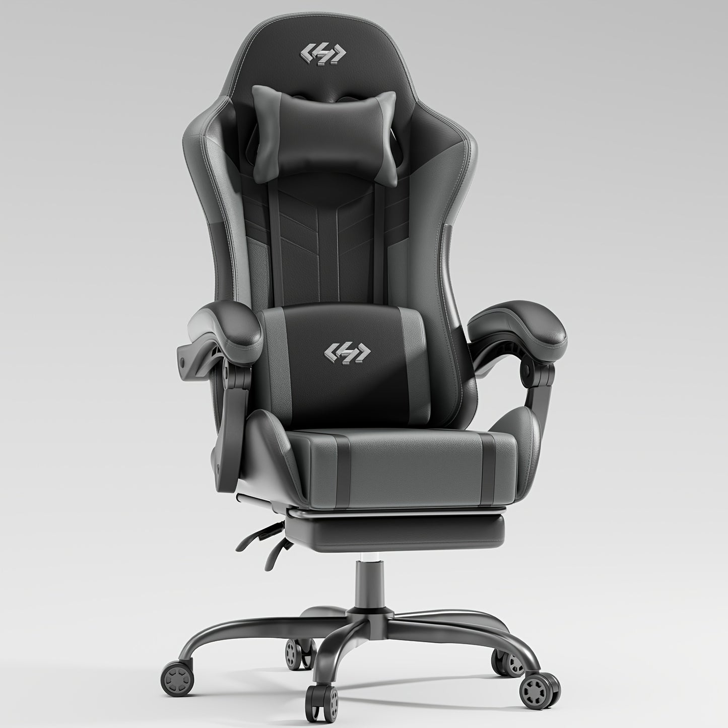 Gaming-Stuhl mit Taschenfederkissen, höhenverstellbarer Gaming-Computerstuhl, ergonomischer Erwachsenenstuhl mit Massage-Lendenstütze, Drehfunktion, für Gaming oder Büro