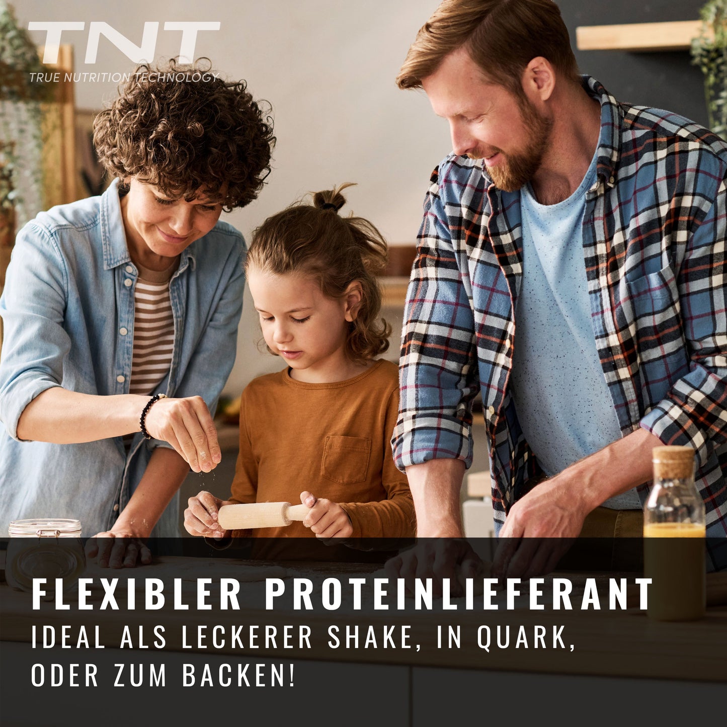 TNT Kombo Protein (1000g) • Protein Pulver mit 3 Eiweiß-Quellen • Extra cremig • Laktase und Flohsamenschalenpulver