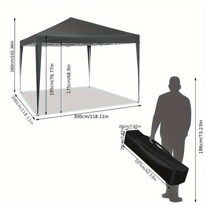 1 Stk. Pop-Up Wasserdichtes Faltbares Pavillon mit Seitenwänden für Sonnenschutz, Gartenhaus Pavillon, Strandmarkise, Outdoor Lagerung Pergola, 3 x 3 Meter, Robuste Struktur, Wasserdicht und für Sonnenschutz, Geeignet für Viele Anlässe, Fünf Farben Verfüg