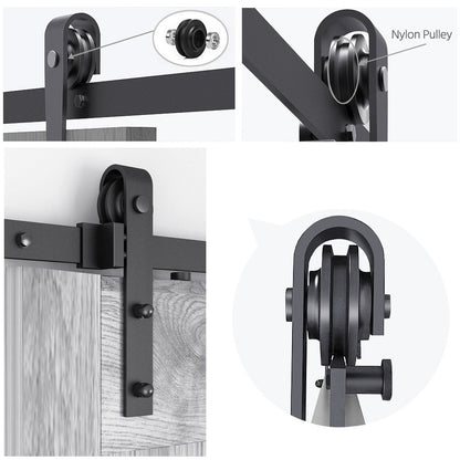 Costoffs 183cm/200cm/244cm/366cm Schiebetürsystem Set Laufschienen für Schiebetür Schiebetürbeschlag Hängeschiene Zubehörteil