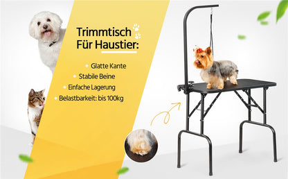 Costoffs Hundepflegetisch für Hunde, Trimmtisch Hundefriseur Tisch, Hund Schertisch höhenverstellbar, Hunde Badetisch, Pudel Fellpflege, rutschfest, bis 100 KG belastbar