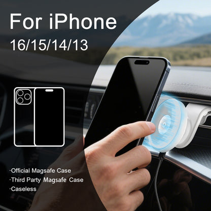 Handyhalterung für Auto mit magnetischem kabellosem Ladegerät, 15W Schnelllade-Autohalterung, für iPhone 17/16/16Pro/16Plus/16Promax/15/14/13/12 Serie, einstellbarer Betrachtungswinkel, einfache Installation, sicher und zuverlässig