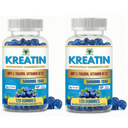 120 Creatine Gummies 5000Mg - Vegan Creatine Monohydrate Gummies 5G for And GYM Supplement - with Blueberry Flavor | 120 Gummies | 40 Servings