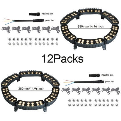 1/4/6/10/12er-Pack LED Ring Baumbeleuchtung, Außenbeleuchtung, Landschaftsbeleuchtung, Hochspannungswicklung (Nicht-Solar), 12W Ring LED Baumleuchte, IP65 Boden-Landschaftsleuchte, Rasenleuchte, Europäischer Standard Ohne Stecker, Ring Fliesen Außenmontag