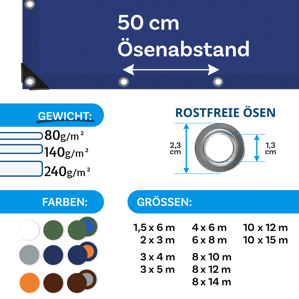 Abdeckplane, wasserdicht für Garten und Terrasse – Detailansicht 10