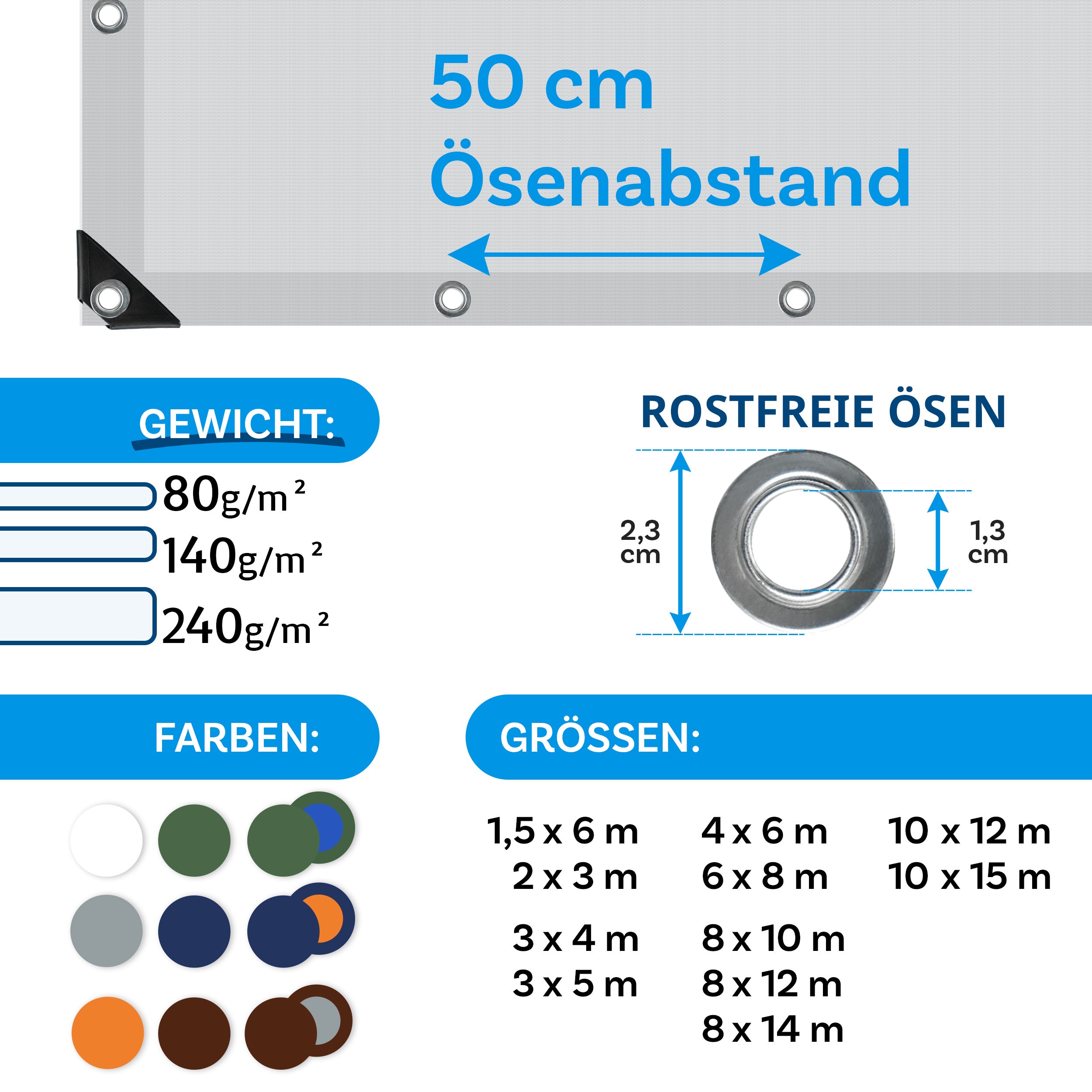 Abdeckplane, wasserdicht für Garten und Terrasse – Detailansicht 16