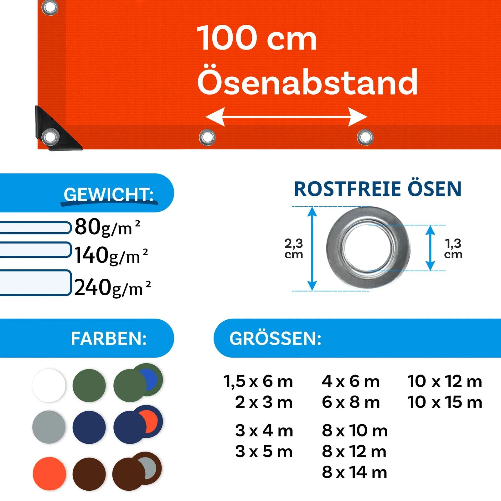 Abdeckplane, wasserdicht für Garten und Terrasse – Detailansicht 36