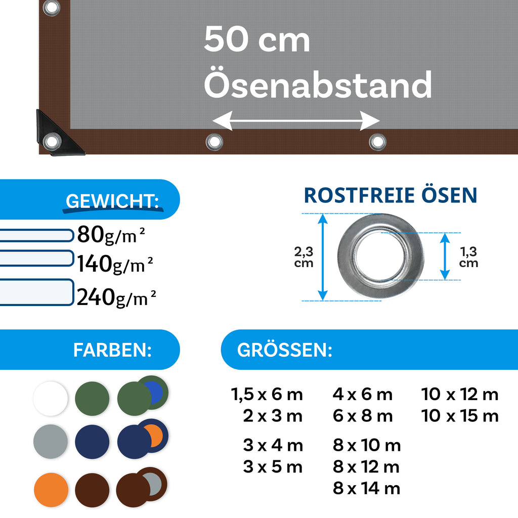 Abdeckplane, wasserdicht für Garten und Terrasse – Detailansicht 40