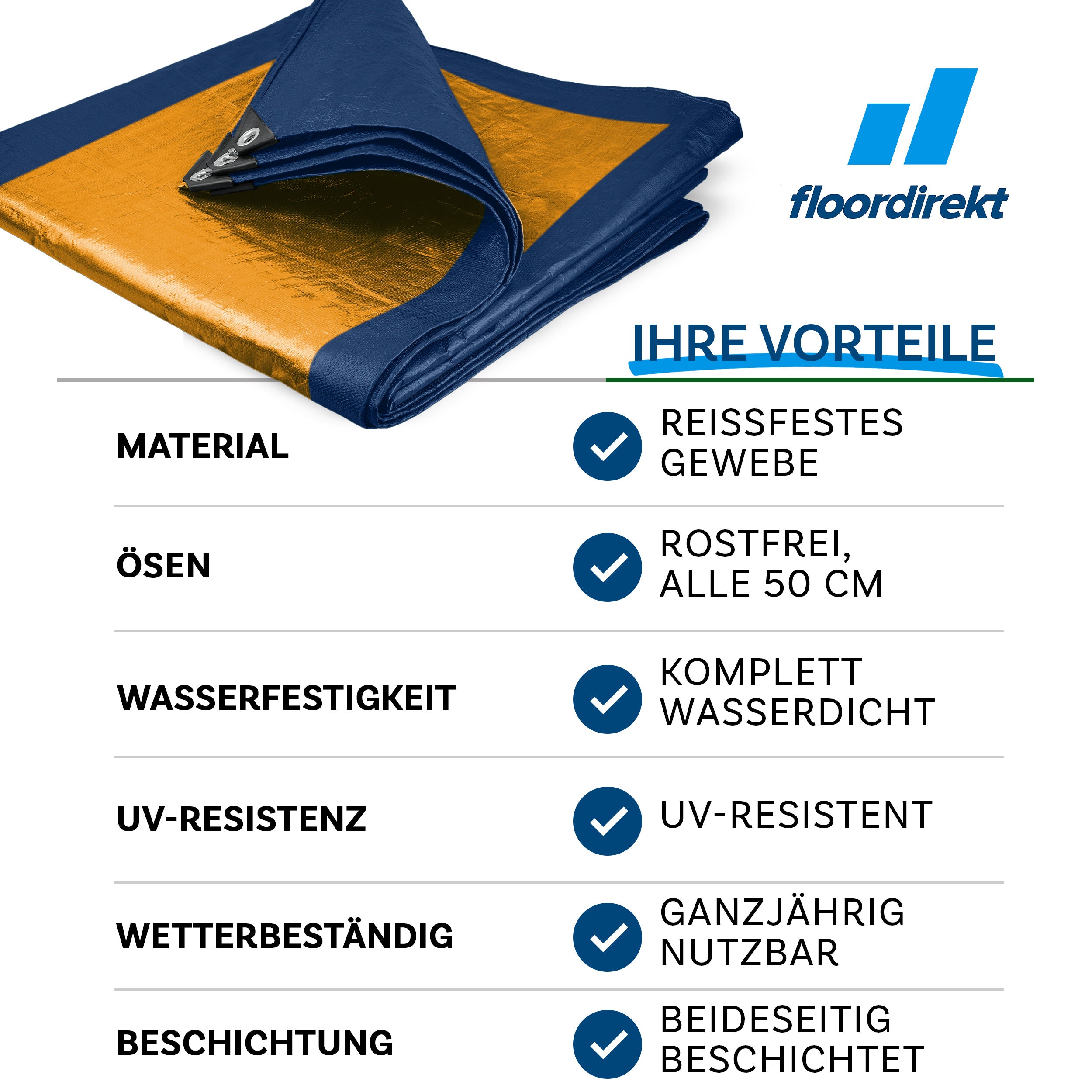 Abdeckplane, wasserdicht für Garten und Terrasse – Detailansicht 50
