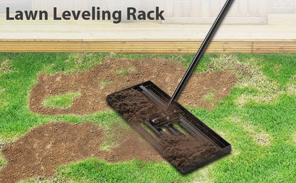 Handlicher Rasen Aushub Rechen 76 x 25 cm Garten Rasen Abzieher, müheloses Sand Rechen Werkzeug mit Griff 229 cm, Garten Rechen Scarifier für Hof, Golfplatz (Grün: 25*74.5*190cm; Silber: 35*75*190cm; Silber: 24.5*42.5*191cm Schwarz: 90*30*190cm)