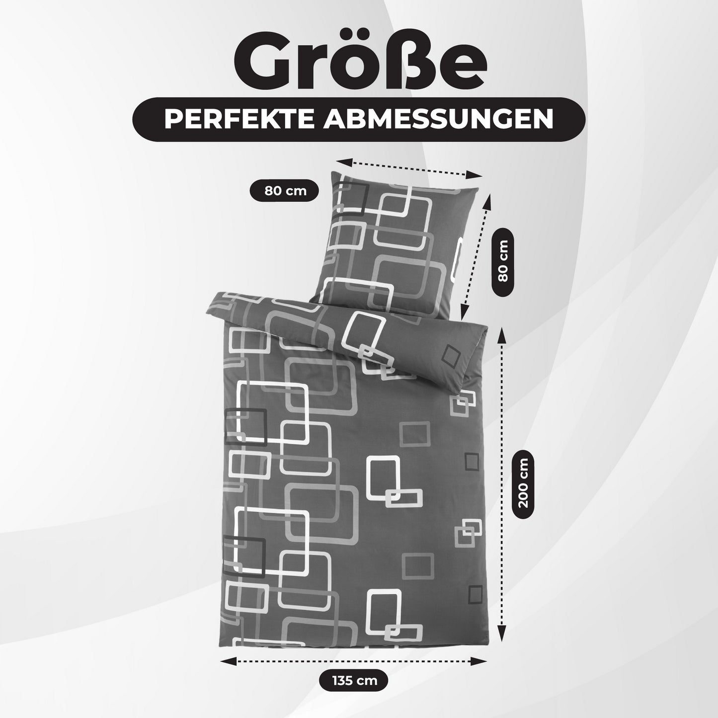 Bettwäsche 135x200 4teilig - Bettwäsche Set Allergiker geeignet - Bettbezug 135 x 200 & Kissenbezug 80x80 | modern & hochwertig
