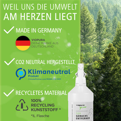 viopura Tiergeruchsentferner EXTRA STARK Geruchsneutralisierer Katzenurin und Tiergrüche