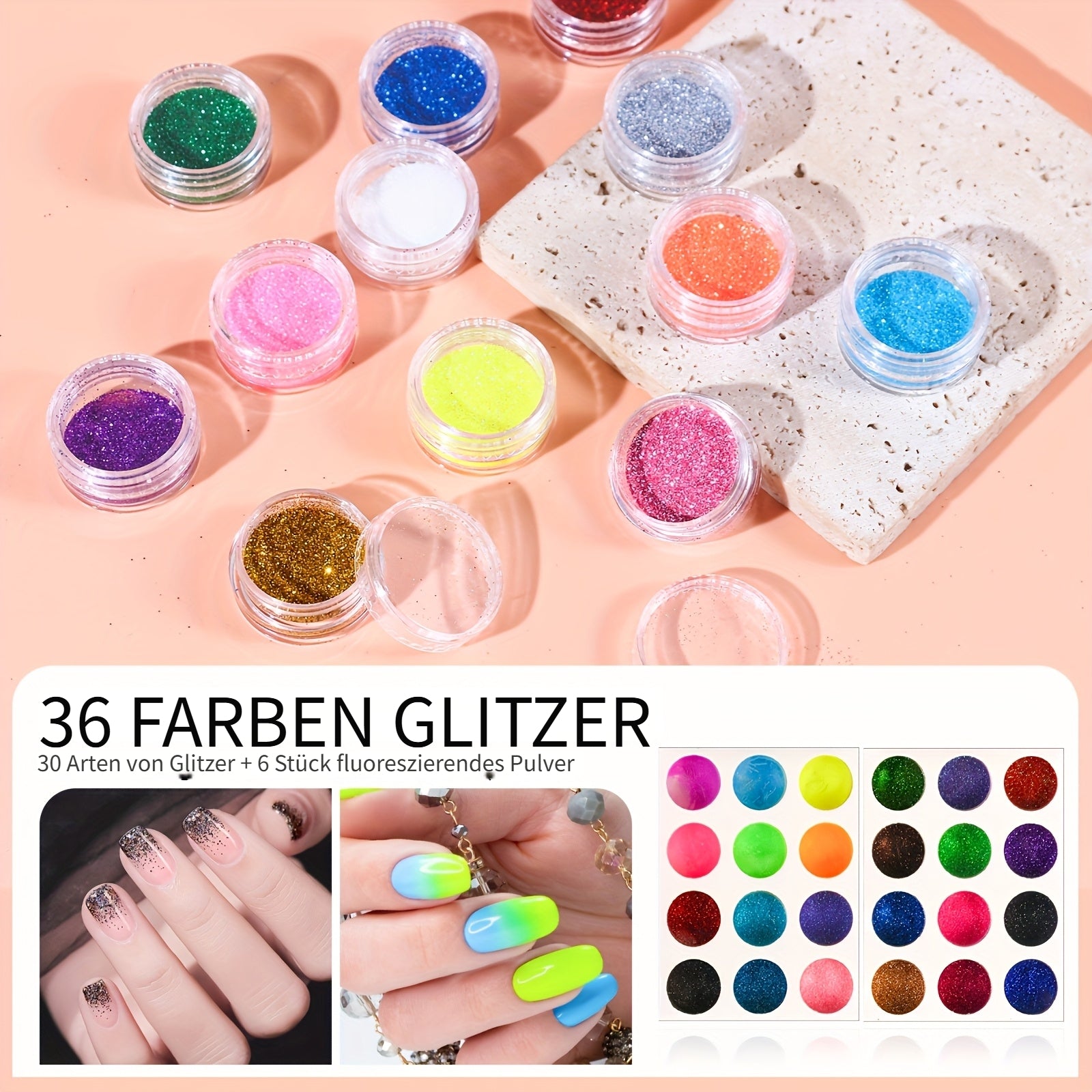 Acryl Nagelset, LED-Beleuchtung für Anfänger mit Nude und Nagelverlängerung – Hauptansicht