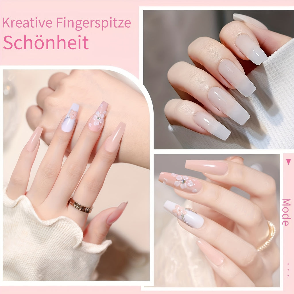 Acryl Nagelset, LED-Beleuchtung für Anfänger mit Nude und Nagelverlängerung – Detailansicht 7