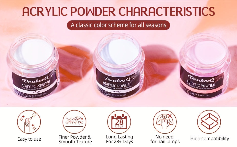 Acryl Nagelset, LED-Beleuchtung für Anfänger mit Nude und Nagelverlängerung – Detailansicht 9