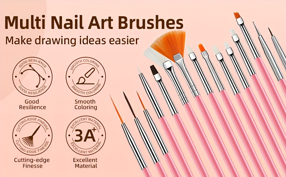 Acryl Nagelset, LED-Beleuchtung für Anfänger mit Nude und Nagelverlängerung – Detailansicht 11