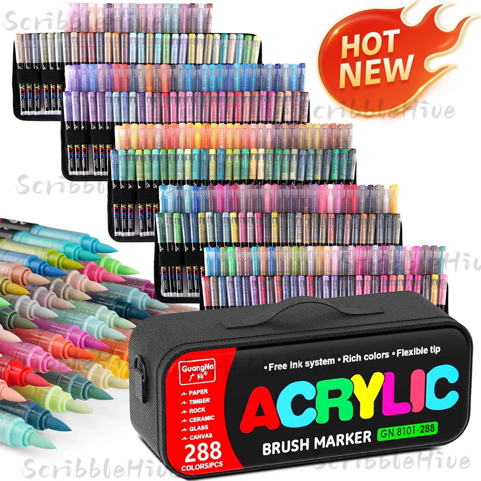 Acrylmarker, Guangna Neues Acryl-Marker-Stift-Set mit 288/240 für Hobby und Kreativprojekte – Detailansicht 3