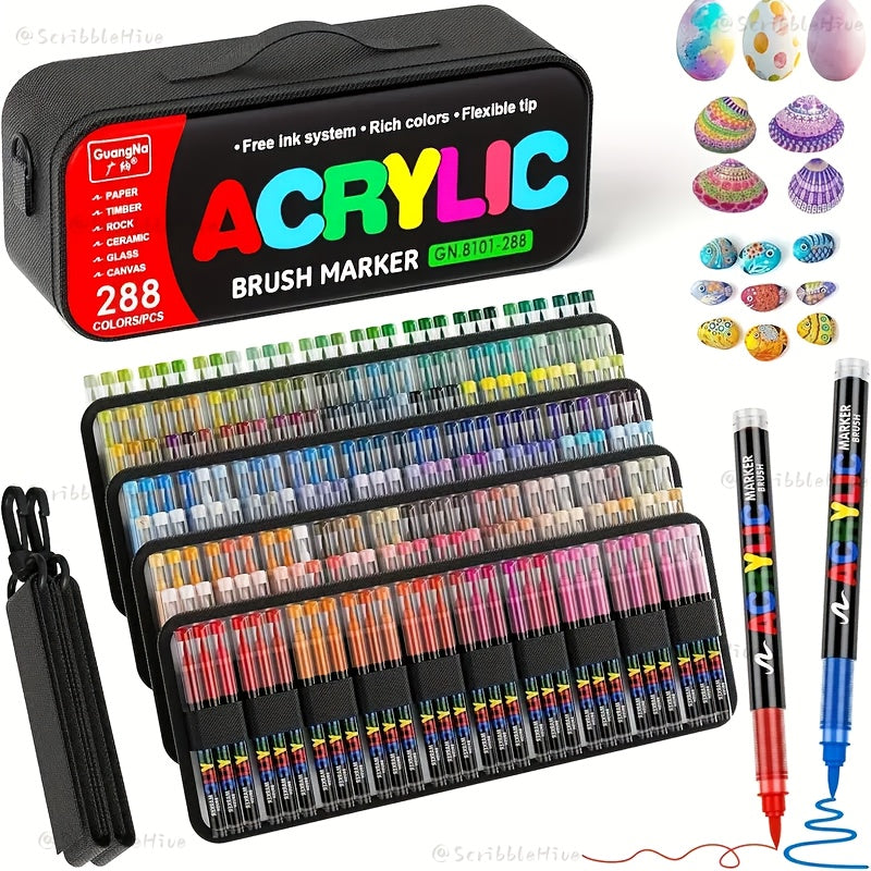 Acrylmarker, Guangna Neues Acryl-Marker-Stift-Set mit 288/240 für Hobby und Kreativprojekte – Detailansicht 6