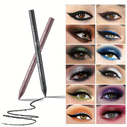 12 Eyeliner mit Spitzer-Set, farbenfrohe Eyeliner, einfach aufzutragen, unverzichtbarer Eyeliner-Gelstift für Bühnen-Make-up, langanhaltend, wasserfest  verwischfest, perfektes Geschenk, Bühnen-Make-up Essentials,Gel-Eyeliner-Stifte,Eyeliner-Set,Farbenfro