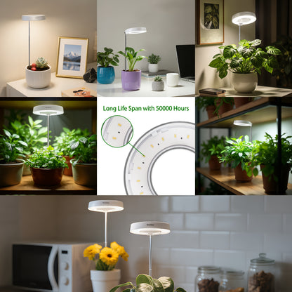3er-Set LED Pflanzenleuchten | Vollspektrum Wachstumslampe mit automatischem Timer für 3H/6H/9H, 4 dimmbare Stufen, höhenverstellbar 20.32cm-66.04cm, ideal für Sämlinge, Sukkulenten, Kräuter, Hobby-Bewässerungsbereiche, Indoor-Garten - SMEILEAS