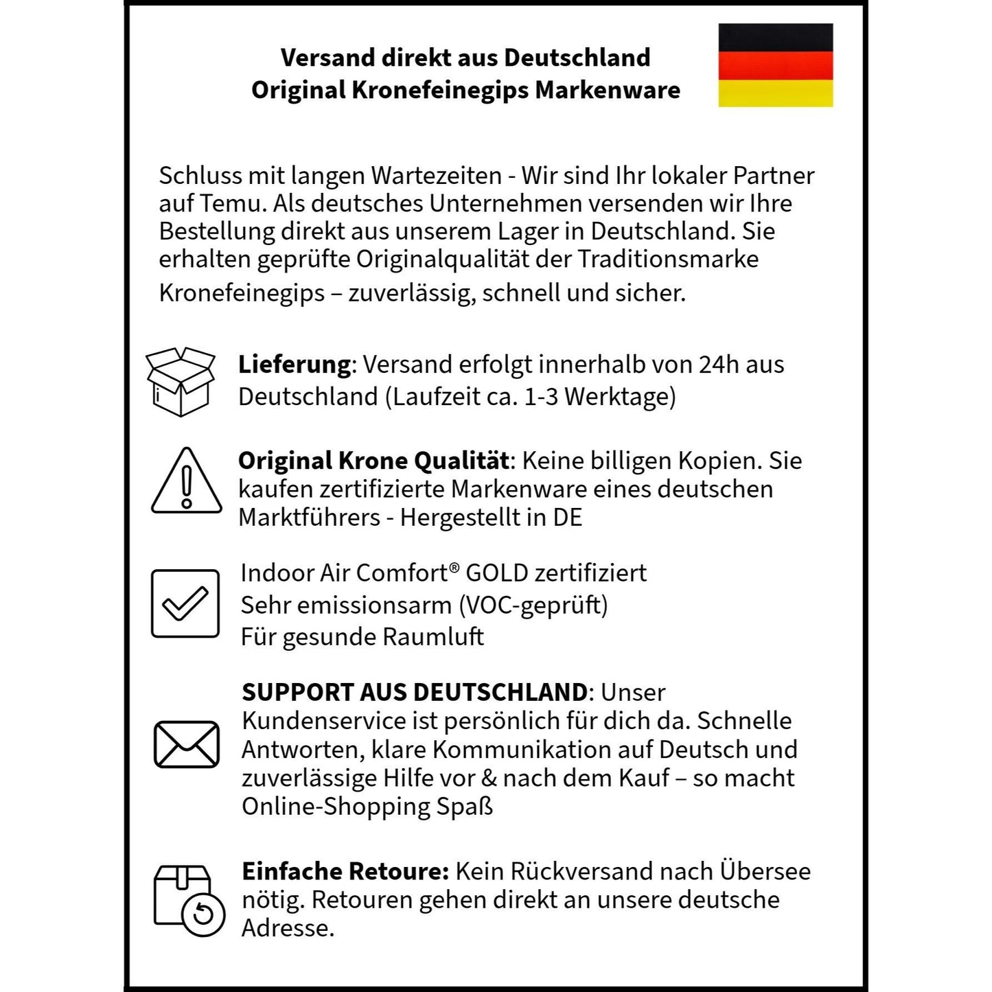 Krone Alabaster Gips 5 kg – Feiner Modellgips für Gießformen, Bastel-, Form- und Modellbauarbeiten, altweiß, schnell härtend