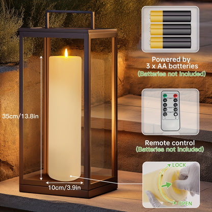 Große Kerzen Lichter 1er Packung oder 2er Packung mit Timer Blinkende LED Flammenlose Kerzen Batteriebetrieben mit Fernbedienung Falsche Säulenkerzen Realistisch für Outdoor Terrasse Veranda Weihnachten Neujahr Dekorationslichter
