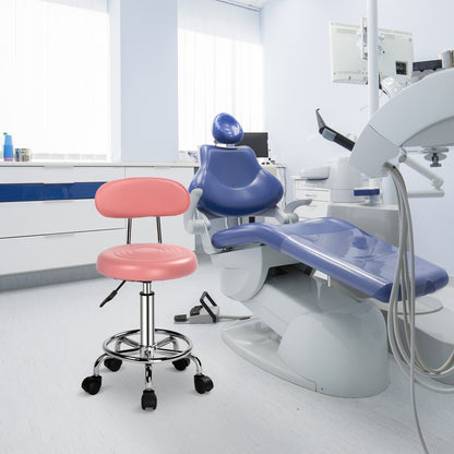 360° runde Salonstuhl mit Rückenlehne und Linien, professioneller, verstellbarer Salonstuhl, moderner Barhocker mit drehbarem PU-Leder, Armlehne für Küche, Esszimmer, Wohnzimmer, Bistro, Spa