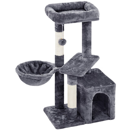 Costoffs Katzenbaum Kratzbaum mit Aussichtsplattform 87 cm Kletterbaum Liegemulde Katzenhöhle Sisalstämme