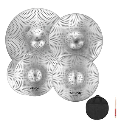 VEVOR Low Volume Becken Set 4 Stück 14 16 18 20 Zoll Becken für Schlagzeug