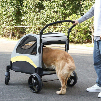 Faltbarer Kleinhundewagen, Rollwagen für Haustiere, 4 Räder, für Hunde und Katzen (M/L/XL)