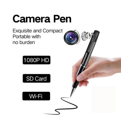 1 Stk. 1080P FHD Tragbare Stiftkamera mit KI-Erkennung, wiederaufladbarer Batterie, SD-Kartenunterstützung. Ein-Klick-Aufnahme und -Wiedergabe, APP-Ansicht, kompatibel mit Android- und iOS-Systemen für Meetings, Vorträge, Kurse
