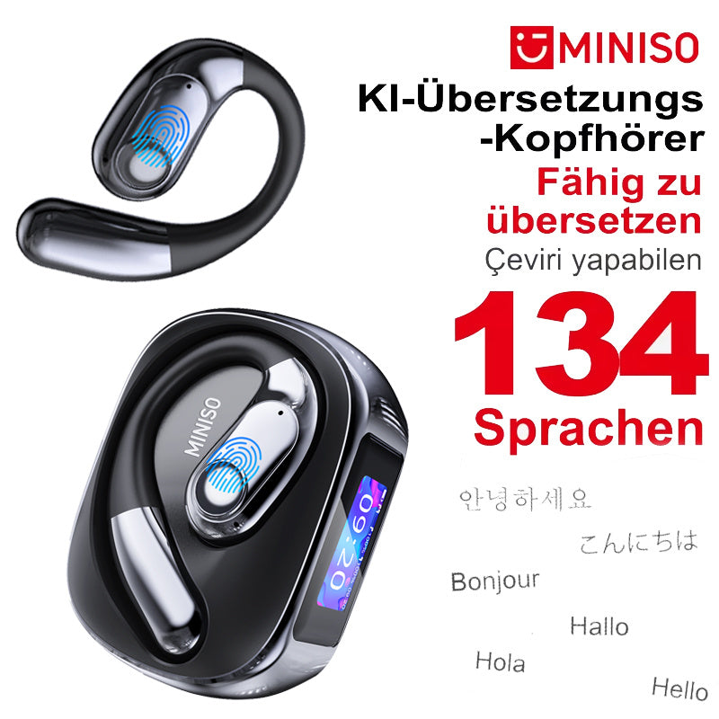 AI Neue Übersetzungskopfhörer, Schwarz für Camping und Reisen – Detailansicht 7