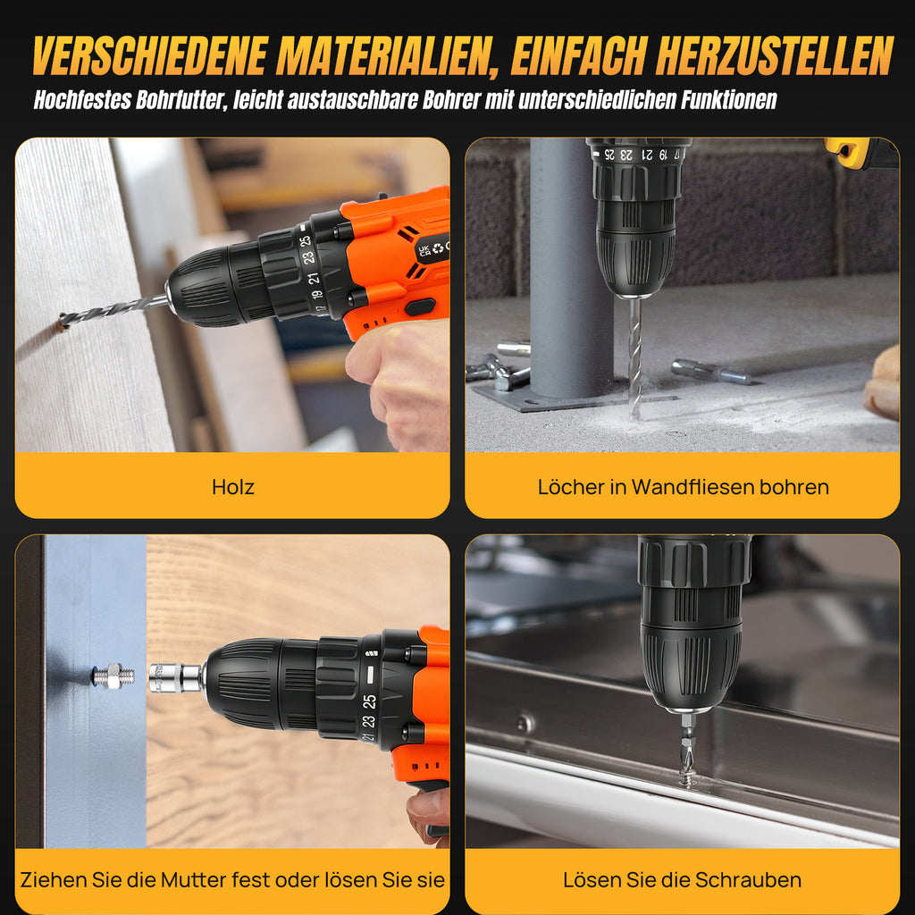 Akku-Bohrschrauber, 10mm für Heimwerken und Werkstatt – Detailansicht 11