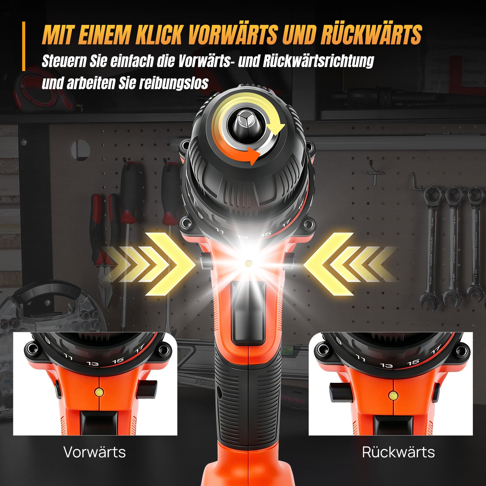 Akku-Bohrschrauber, 10mm für Heimwerken und Werkstatt – Detailansicht 12