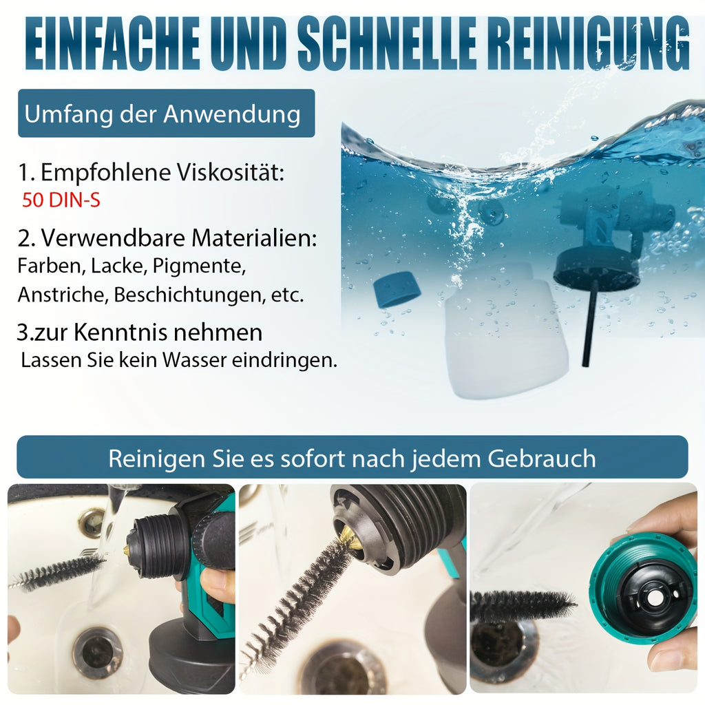 Akku-Farbspritzpistole, 310W für Zäune und Wände – Detailansicht 9