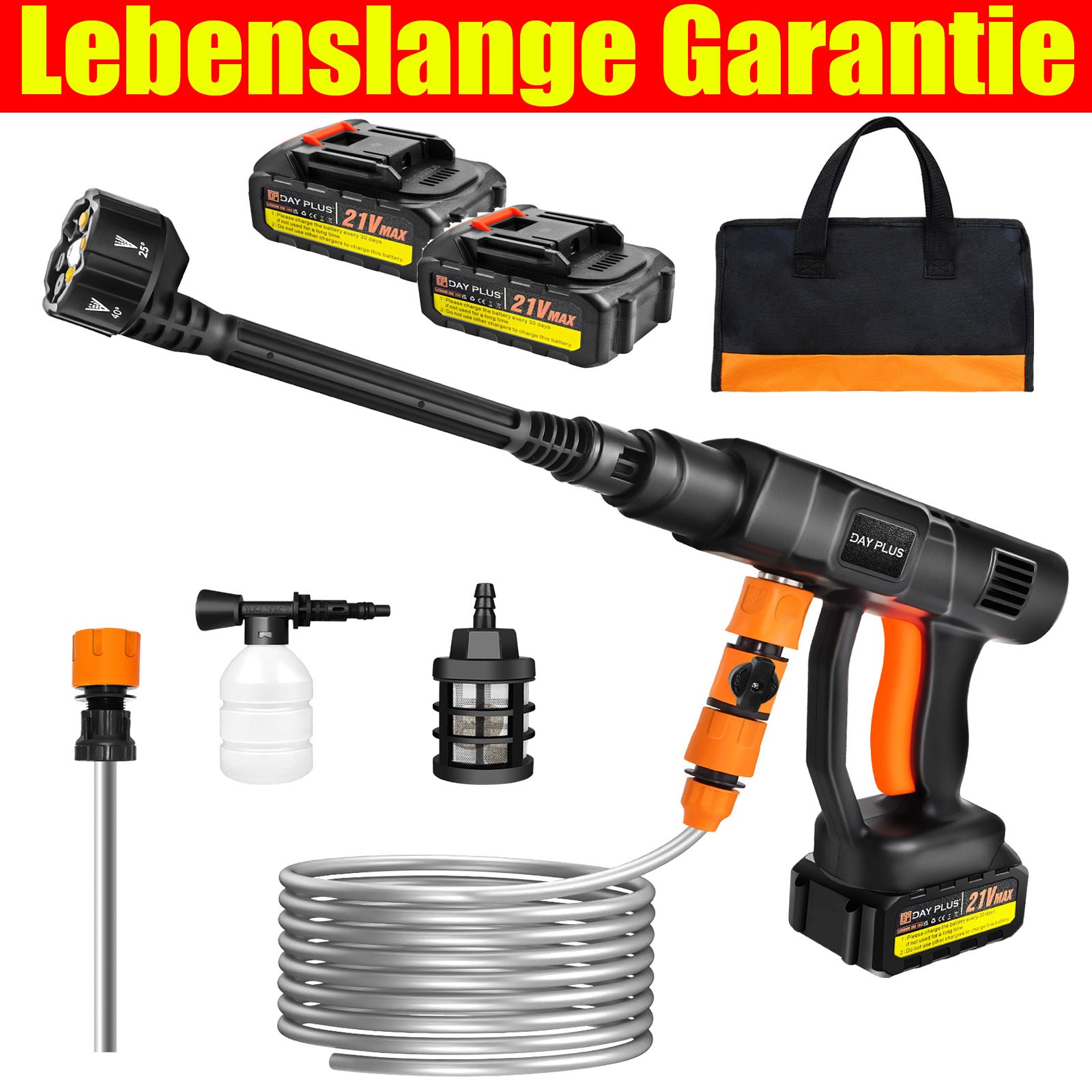 Akku-Hochdruckreiniger, 1x Batterie für Terrasse und Auto – Detailansicht 14