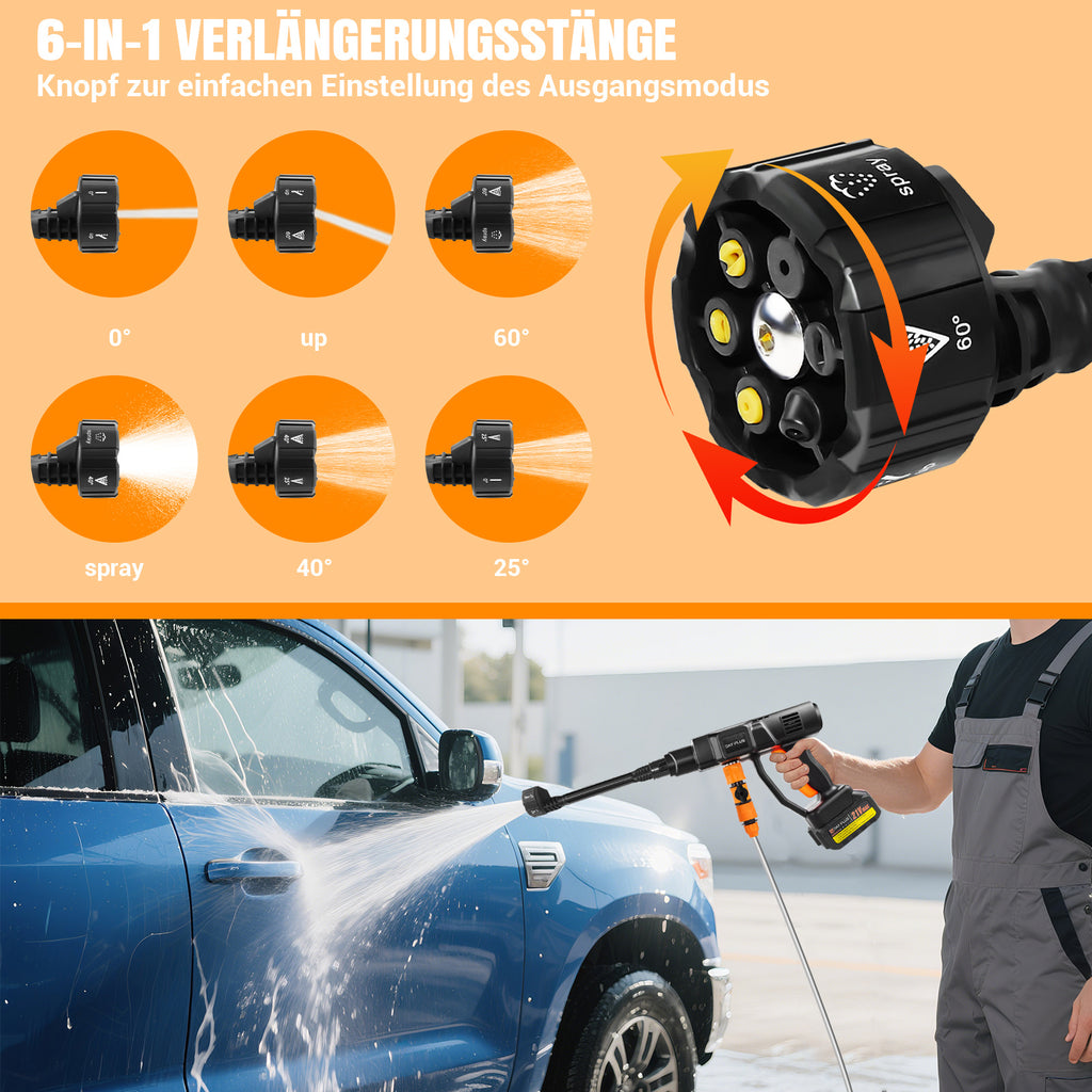 Akku-Hochdruckreiniger, 1x Batterie für Terrasse und Auto – Detailansicht 21