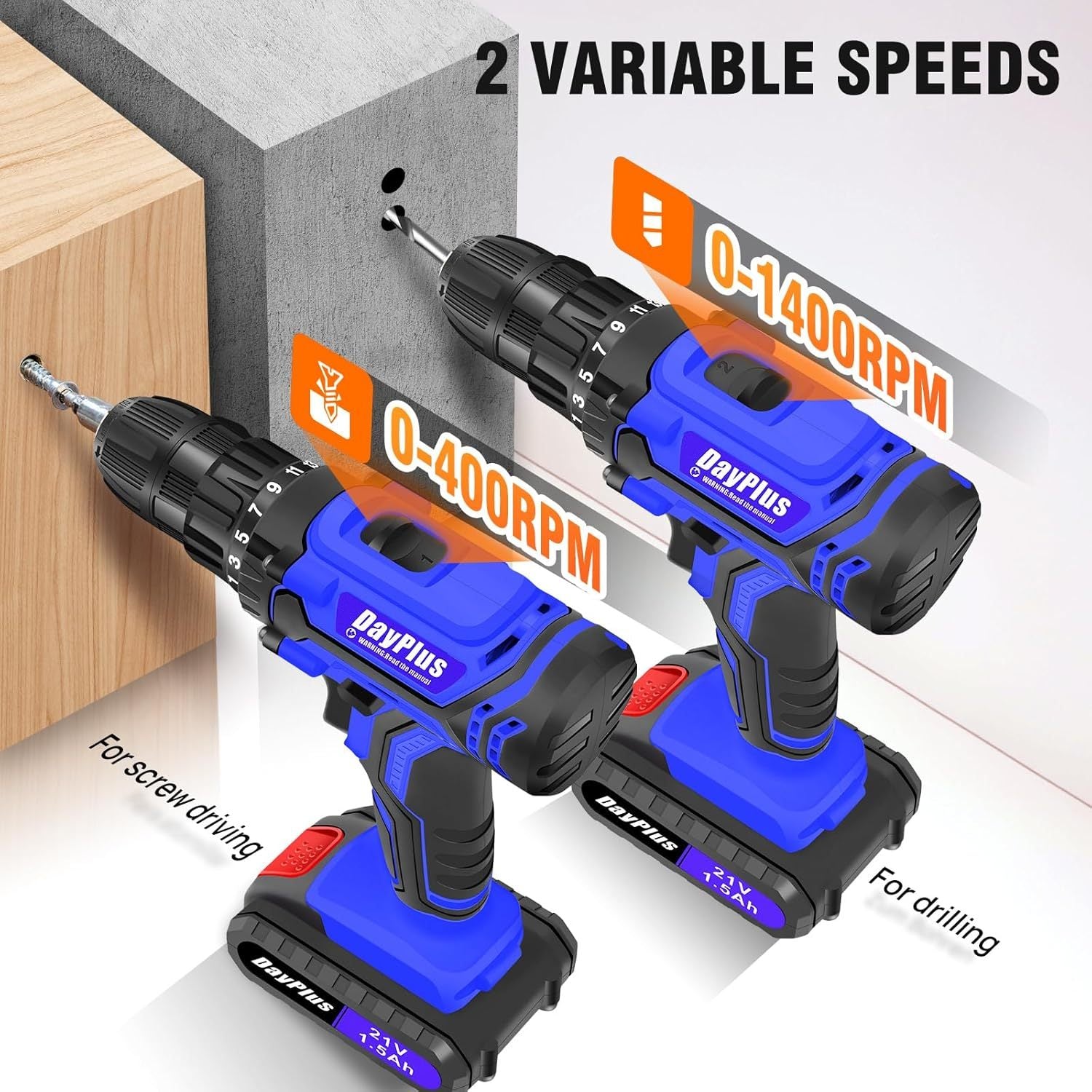 Akku-Kombibohrmaschine, LED-Beleuchtung für DIY und Alltag – Detailansicht 19