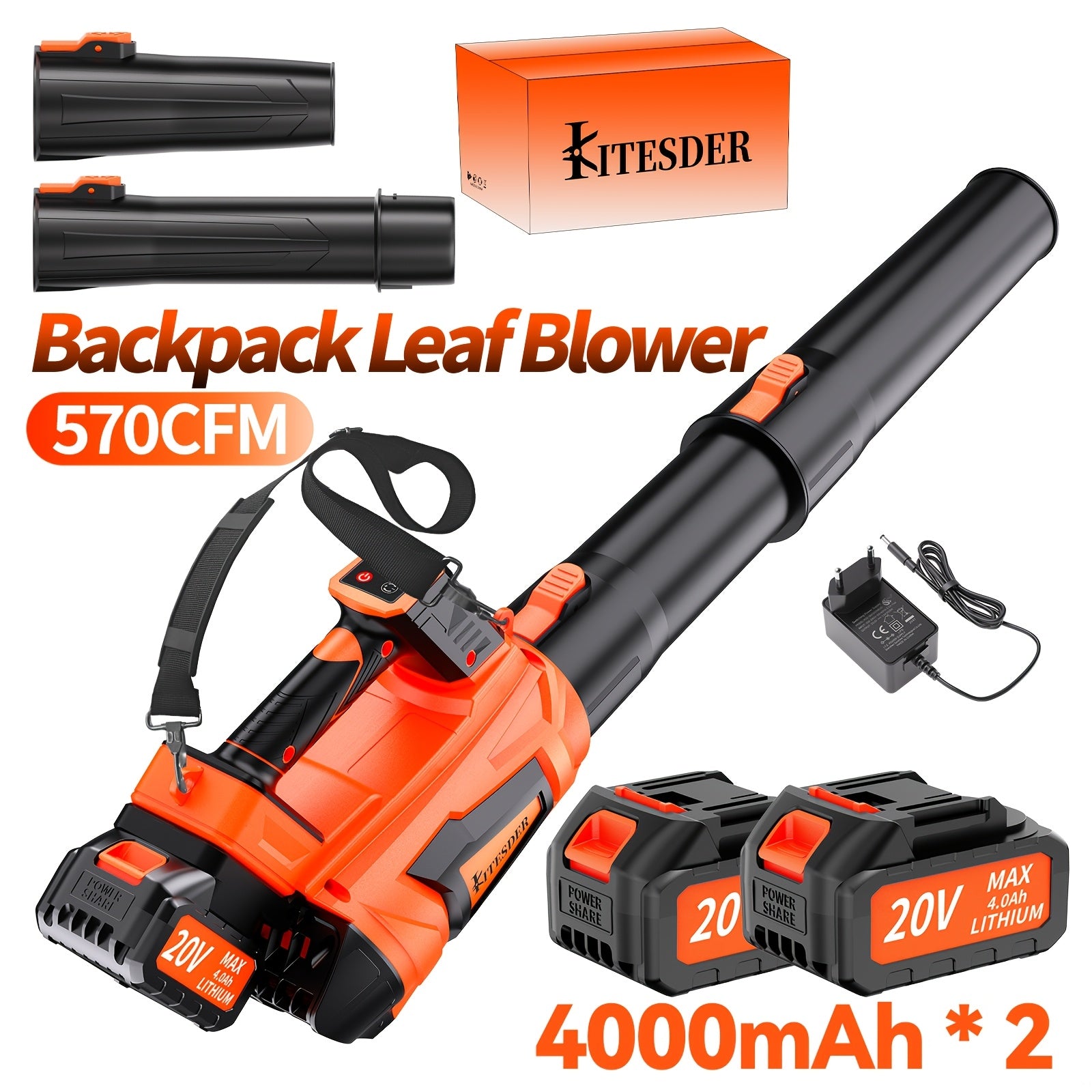 Akku-Laubbläser, 2000mAh für Garten und Terrasse – Hauptansicht