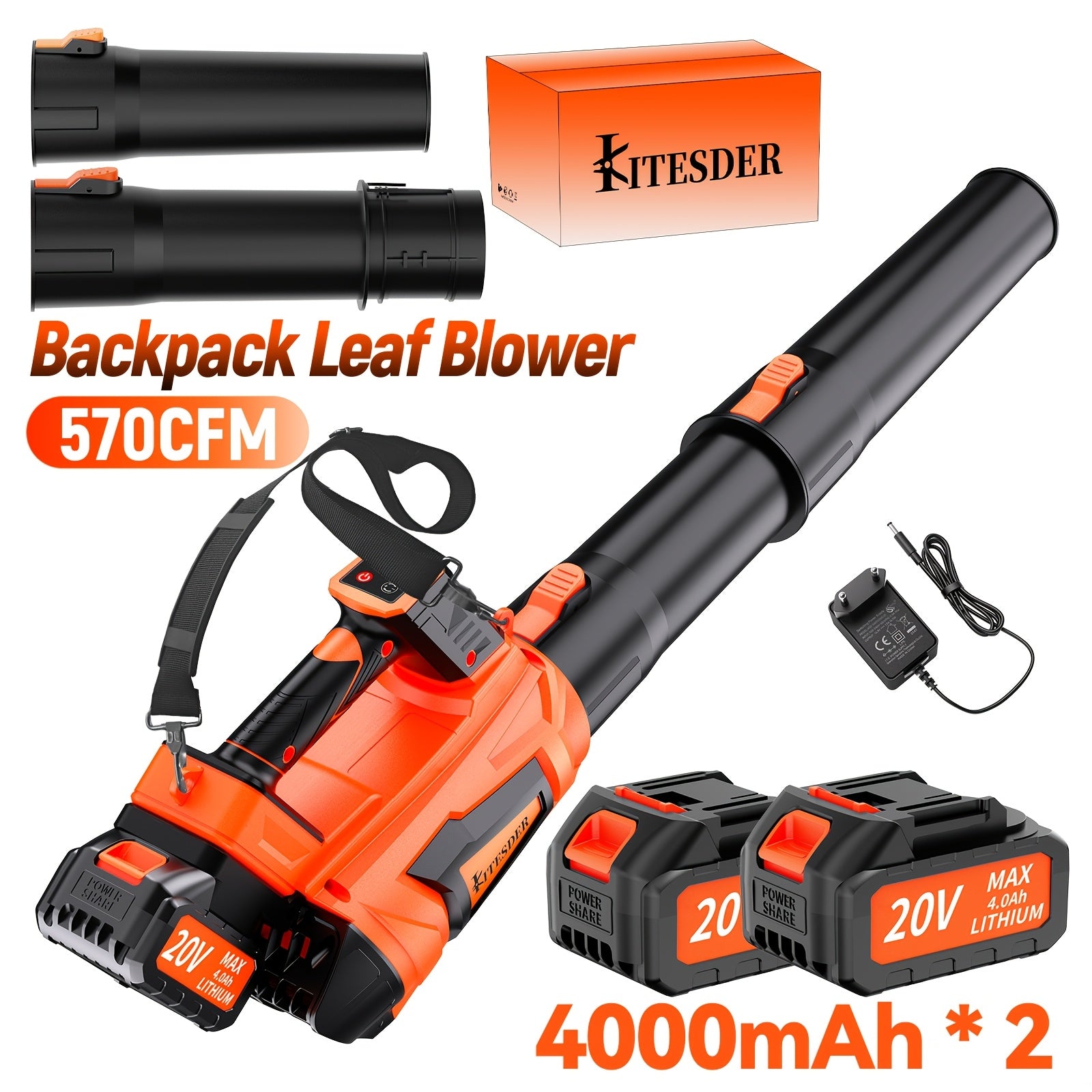Akku-Laubbläser, 2000mAh für Garten und Terrasse – Detailansicht 9