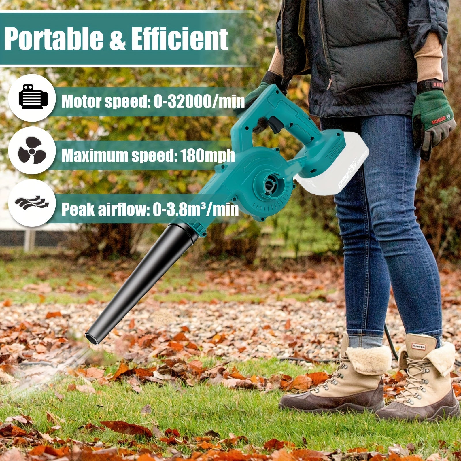 Akku-Luftbläser, 2x 3 für Garten und Terrasse – Detailansicht 2