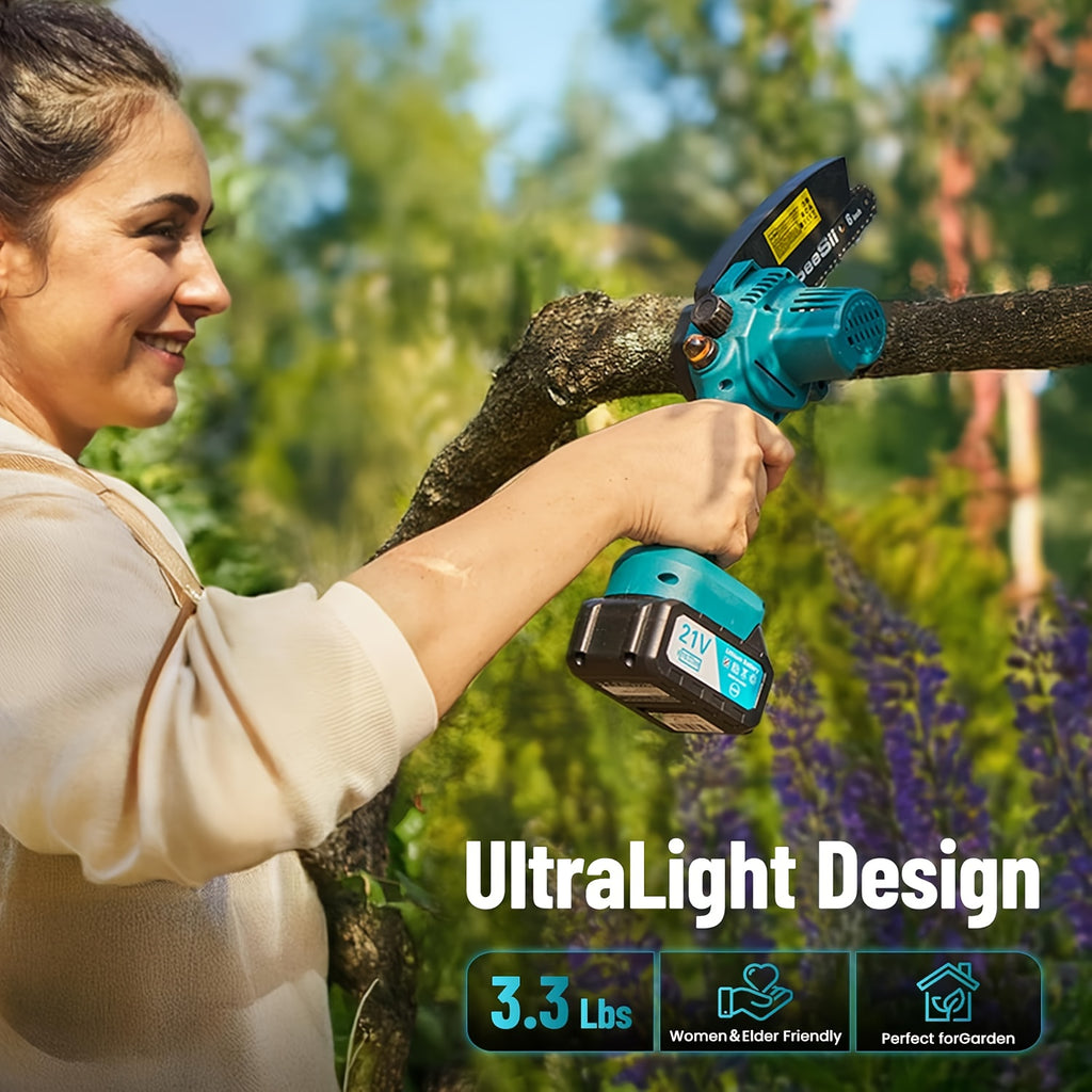 Akku Mini Kettensäge, 4.0Ah für Garten und Terrasse – Detailansicht 8