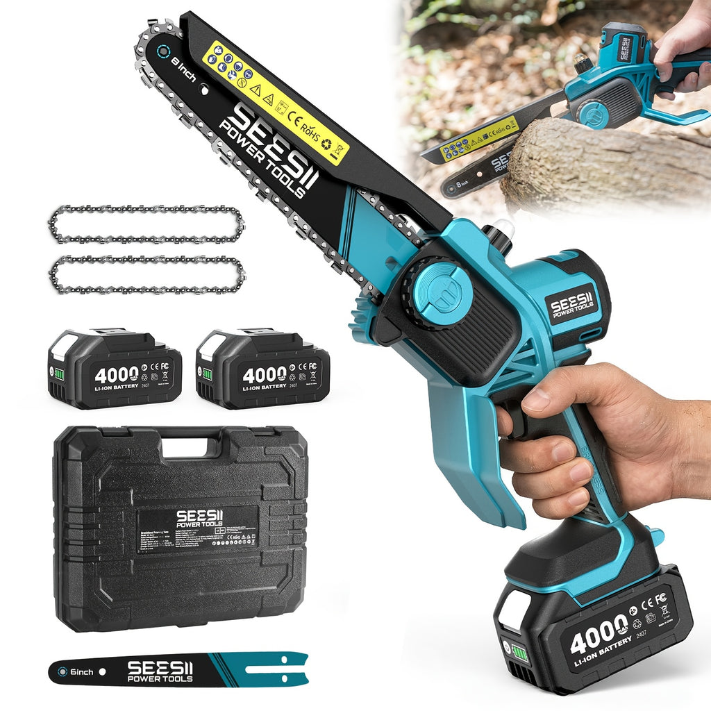 Akku Mini Kettensäge, 4.0Ah für Garten und Terrasse – Detailansicht 9
