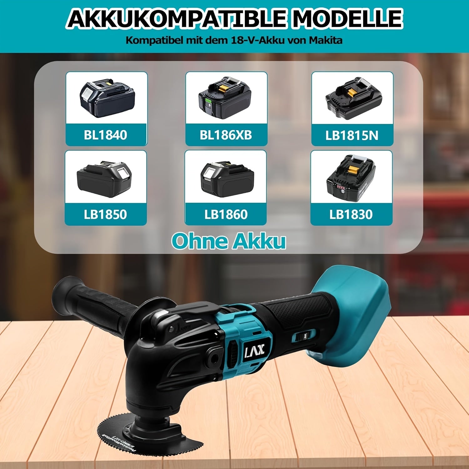 Akku-Oszillierendes Multifunktionswerkzeug, Kein Akku Nur Maschine für Alltag und Zuhause – Detailansicht 3