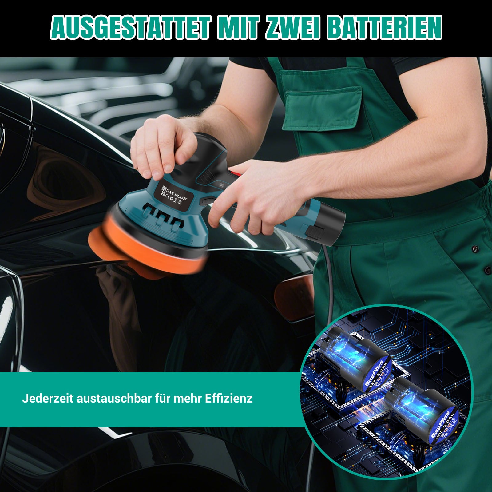 Akku-Poliermaschine, kabellos für Autopflege und Oberflächenpolitur – Detailansicht 18