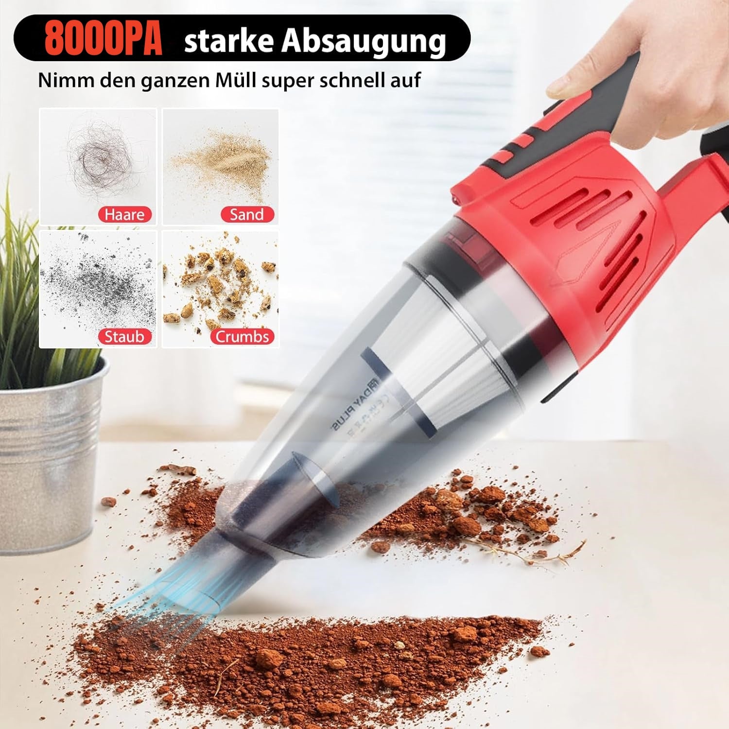 Akku-Staubsauger, 120W für Teppiche – Detailansicht 2