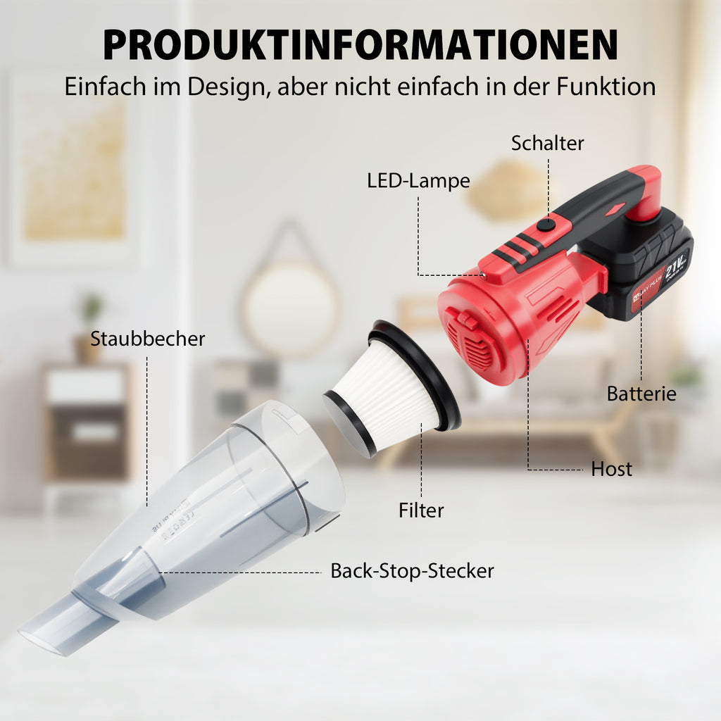 Akku-Staubsauger, 120W für Teppiche – Detailansicht 10