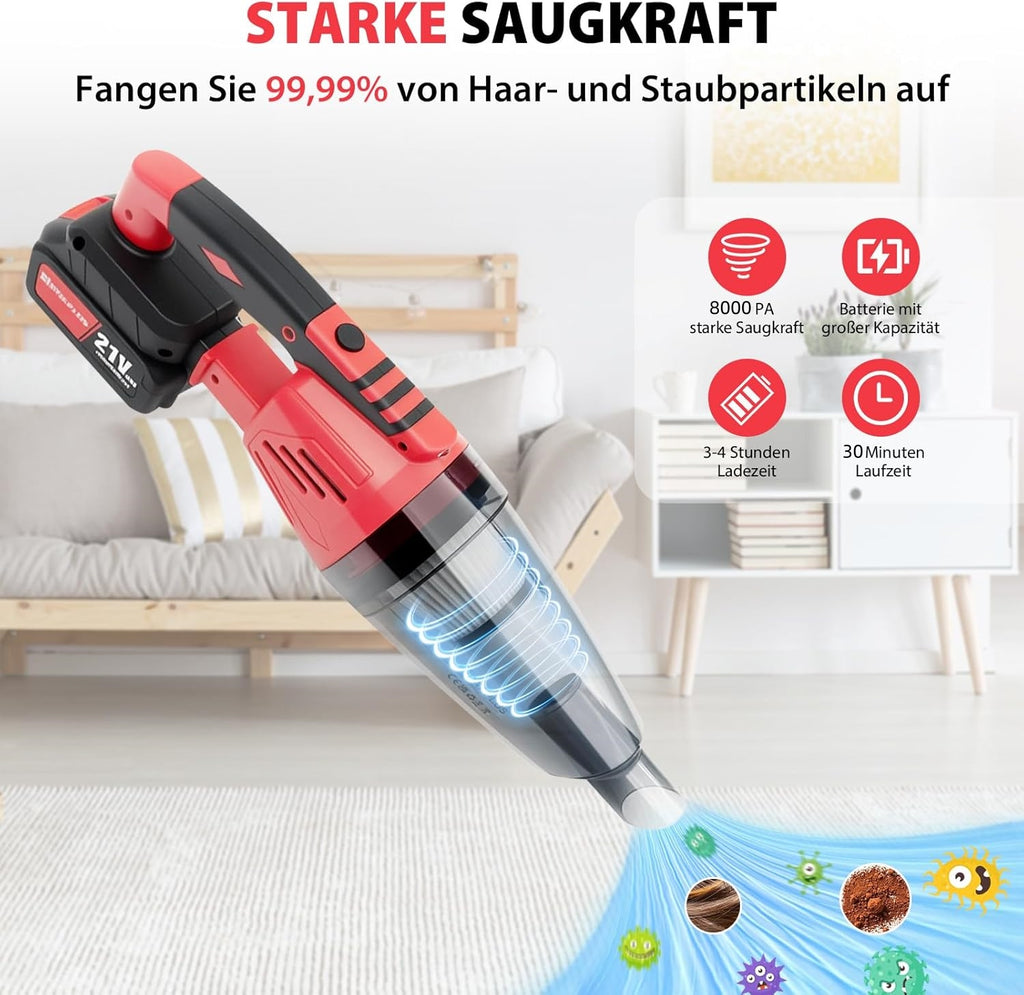 Akku-Staubsauger, 120W für Teppiche – Detailansicht 17