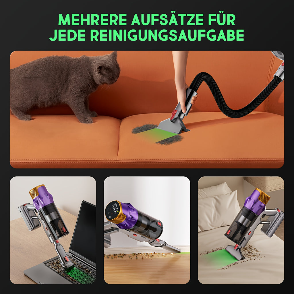 Akku-Staubsauger, Airchros Staubsauger 70Min für Hartböden und Teppiche – Detailansicht 12