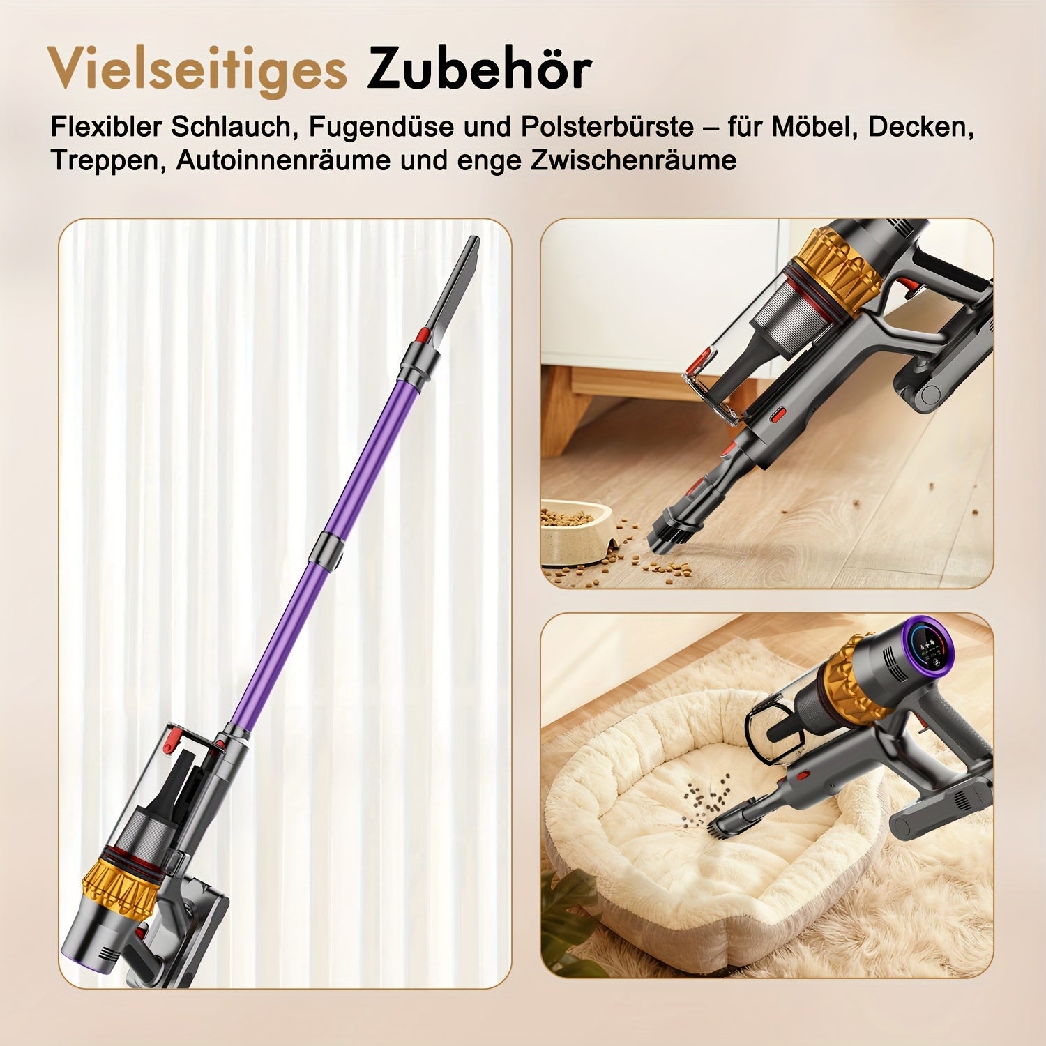 Akku-Staubsauger, Lila für Teppiche und Hartböden – Detailansicht 10